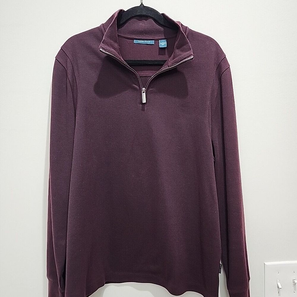 Perry Ellis Men's Large 1/4 Zip Pullover Long Sleeve, New, Casual‎ & Stylish